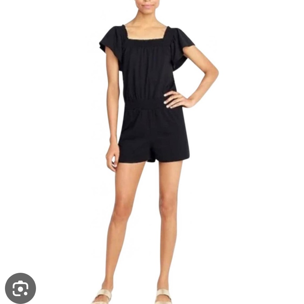 J. CREW Black Cotton Romper
